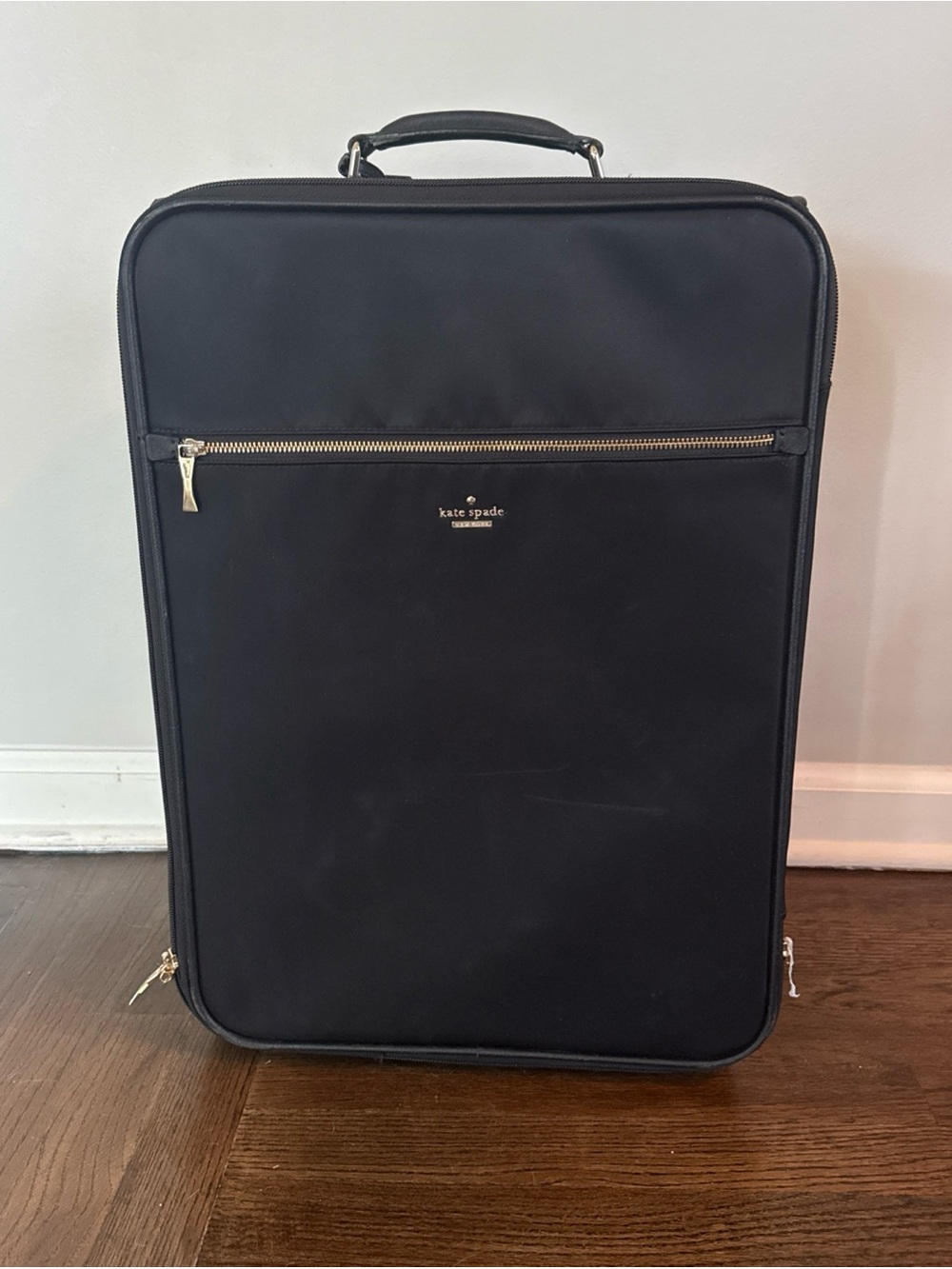 Kate Spade Black Nylon Carry-on Luggage Suitcase